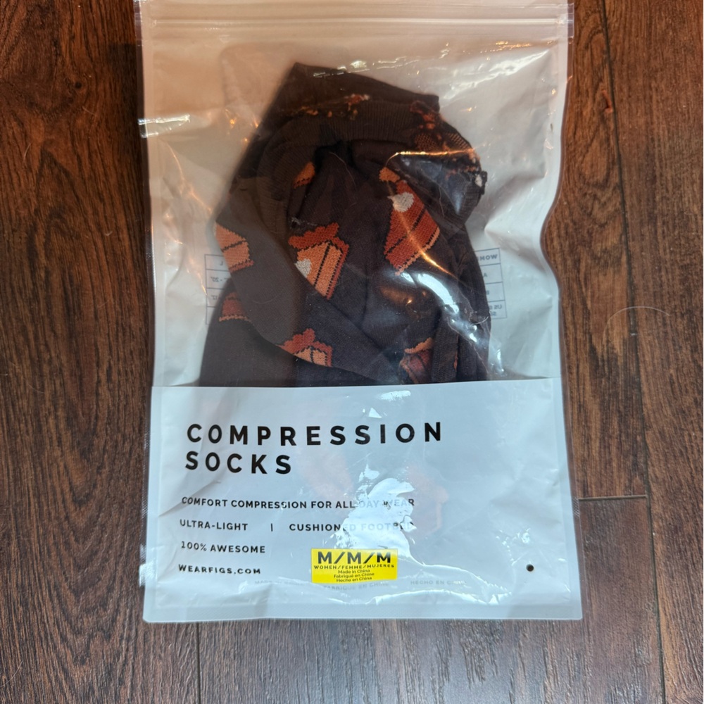 Figs Compression Socks - Pumpkin Pie. New never worn